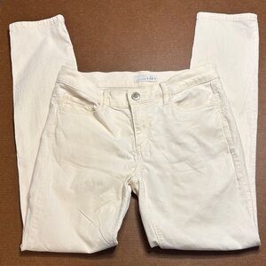 LOFT Cream Skinny Corduroy Pants